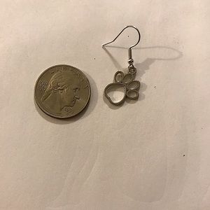 Size compared to a quarter: Paw Print Christmas earrings.